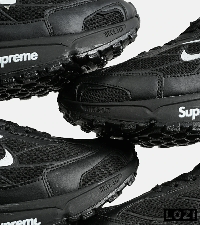 کفش کتانی مردانه مشکی سفید نایک NIKE x SUPREME shox ride 2 مدل 7055