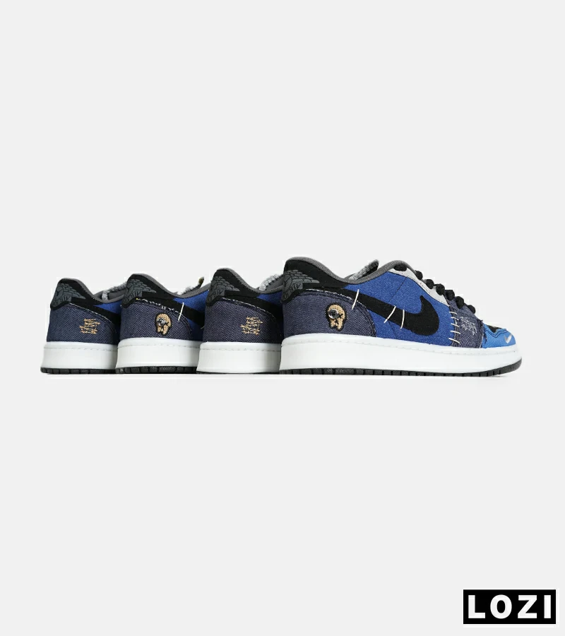 کفش کتانی مردانه و زنانه آبی مشکی طوسی NIKE jordan Vodoo مدل 6749