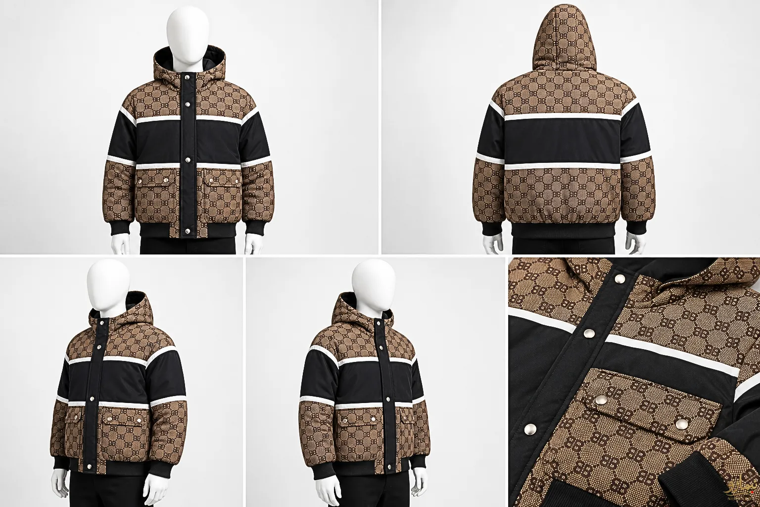 کاپشن ترکیبی نوار دوزی Balenciaga