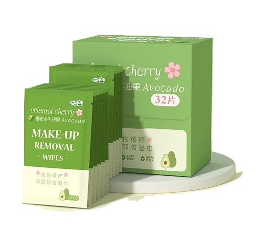 دستمال مرطوب پاک کننده آرایش ساشه ای آووکادو 32 عددی