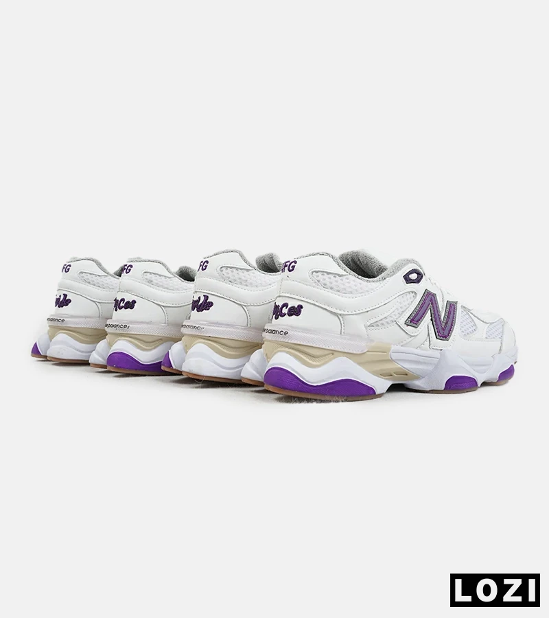 کفش کتانی مردانه و زنانه سفید بنفش NEW BALANCE 9060 مدل 2153