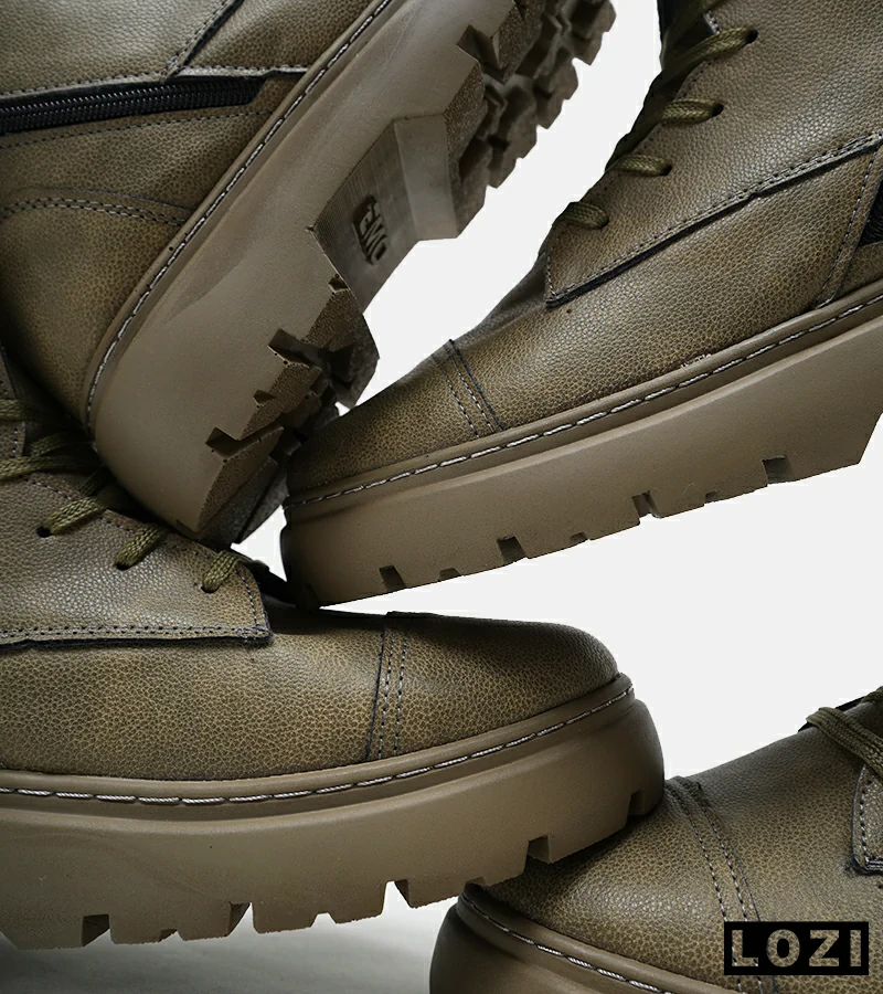 نیم بوت چرمی مردانه زیتونی Timberland مدل 5433
