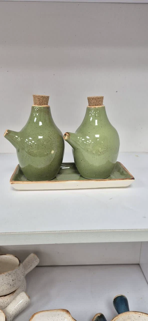 ست آبلیموخوری سرامیک در چوب پنبه روستیک