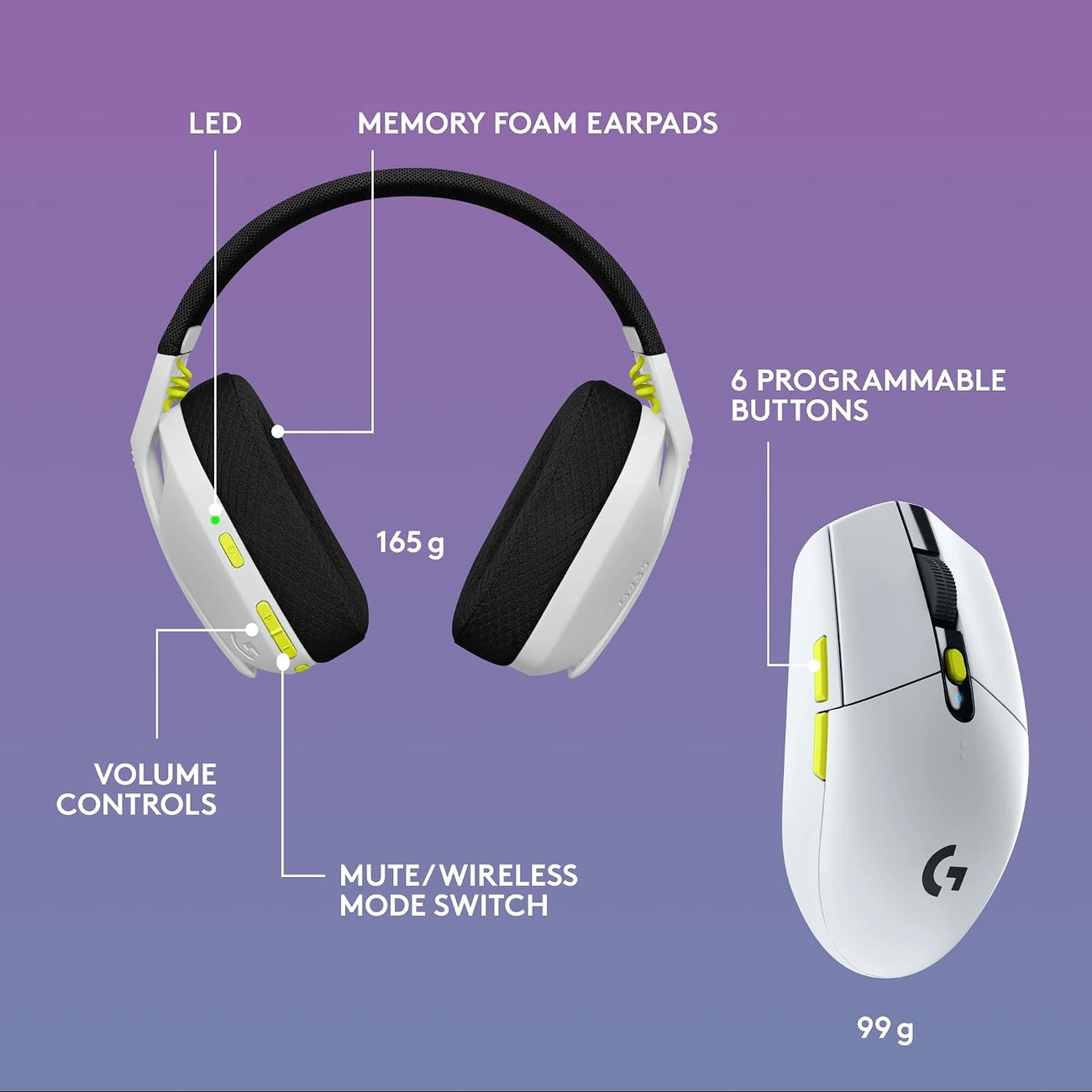ست گیمینگ هدفون و ماوس بی سیم لاجیتک مدل G435 Se و G304 Se
