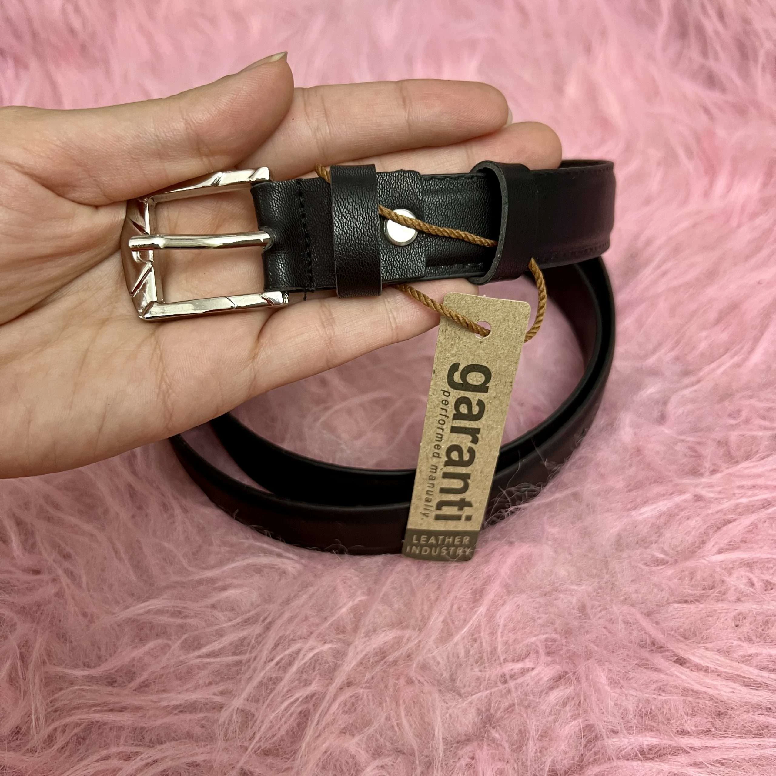 کمربند زنانه چرمی دوردوخت در رنگبندی(کد1420)