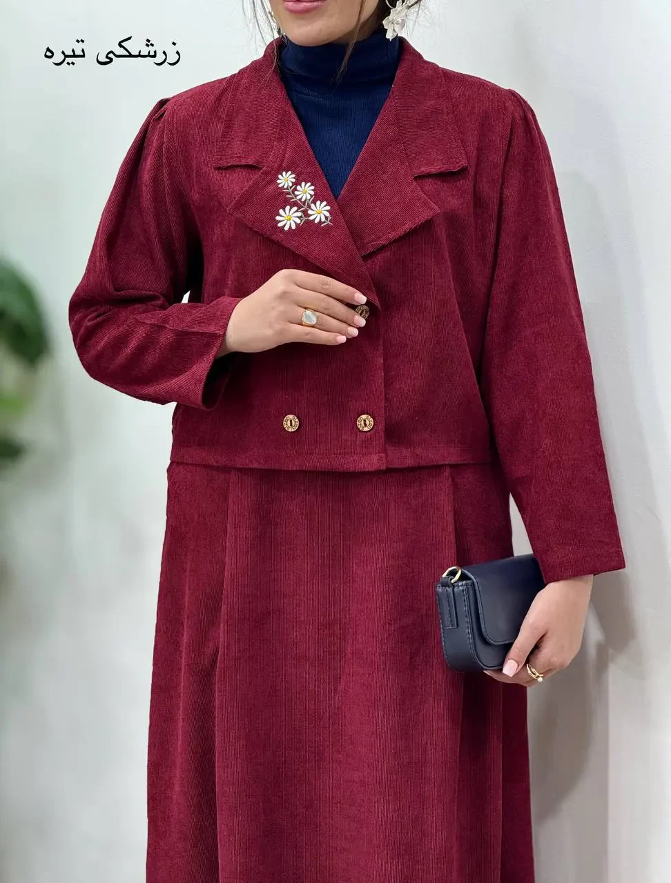 ست کت و دامن گلدوزی سیمین 1