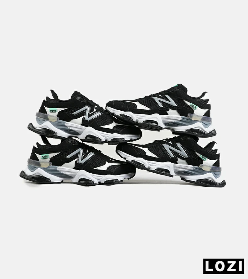 کفش کتانی مردانه و زنانه مشکی سفید NEW BALANCE 9060 مدل 7320