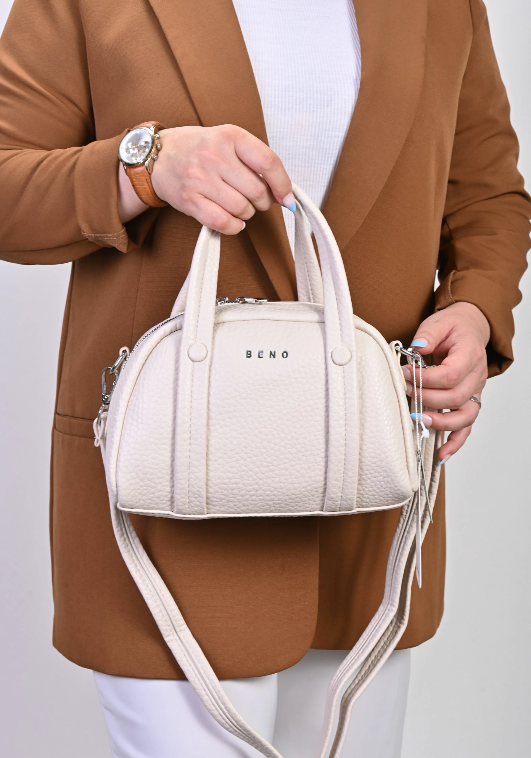 کیف زنانه مدل رویا BENO کد 5075 (شیری)