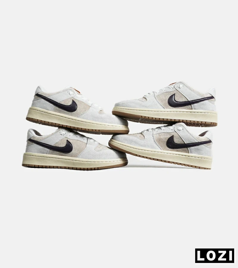 کفش کتانی مردانه و زنانه کرم طوسی بنفش نایک NIKE SB Dunk مدل 7063