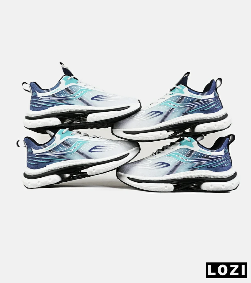 کفش کتانی سفید آبی Saucony Axon 3 مدل 7400