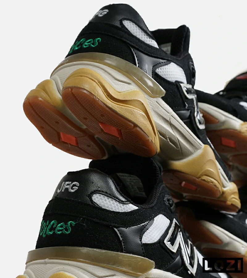 کفش کتانی مردانه و زنانه مشکی سفید خردلی NEW BALANCE 9060 مدل 6910