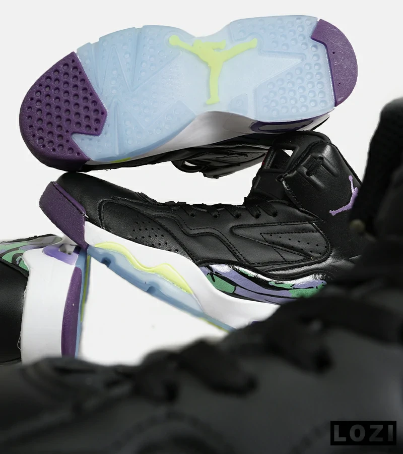 کفش کتانی ساق‌دار مردانه مشکی بنفش سبز Nike air jordan 6 مدل 6929