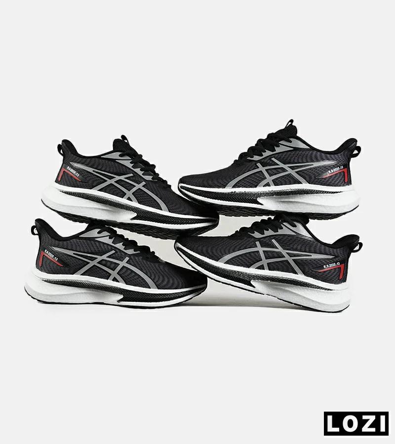 کفش کتانی مردانه مشکی سفید ASICS GEL-KAYANO 30 مدل 7186