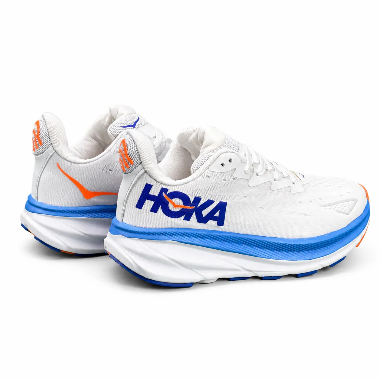 کفش کتانی مردانه مدل رانینگ هوکا سفید آبی HOKA
