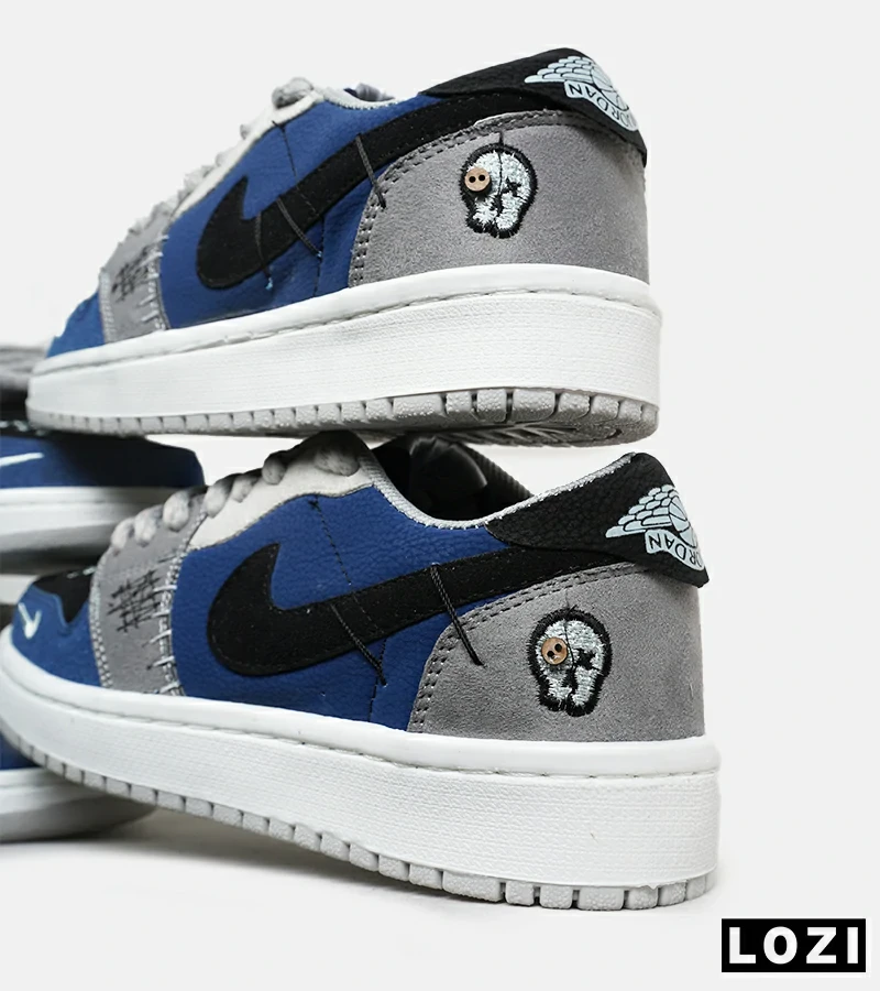 کفش کتانی مردانه و زنانه آبی طوسی نایک NIKE jordan Vodoo مدل 6328