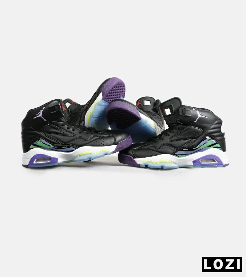 کفش کتانی ساق‌دار مردانه مشکی بنفش سبز Nike air jordan 6 مدل 6929
