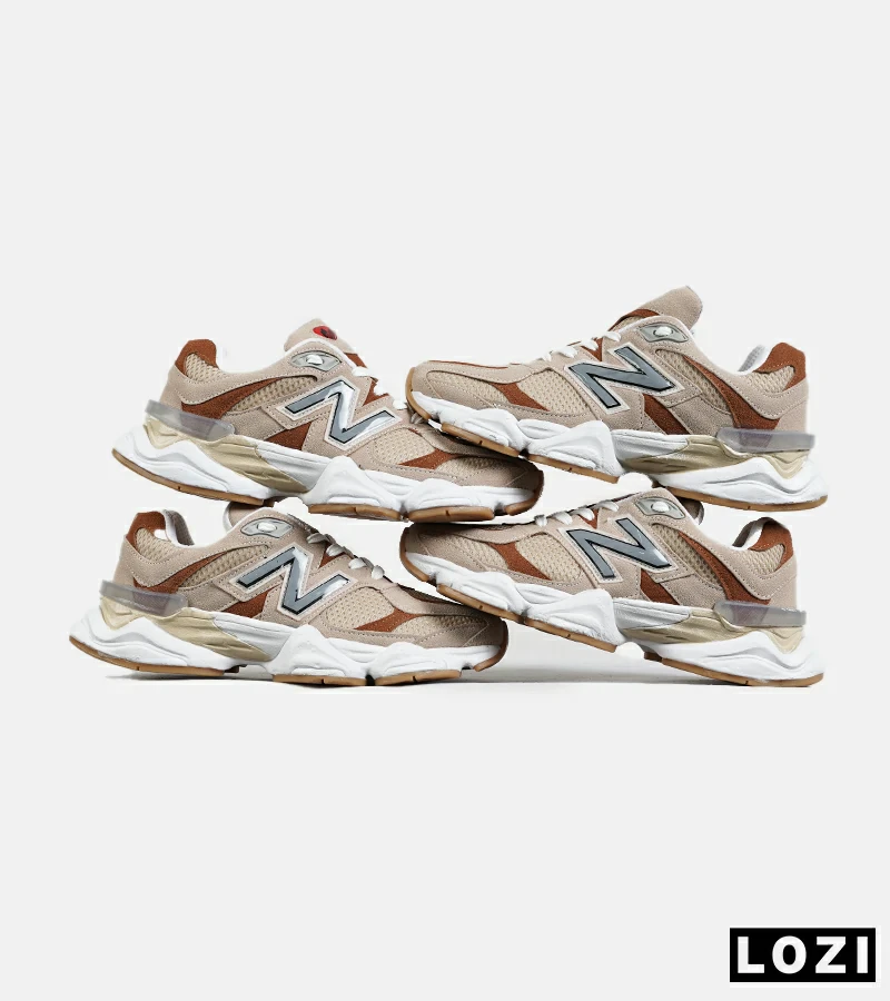 کفش کتانی مردانه و زنانه کرم قهوه ای NEW BALANCE 9060 مدل 7235