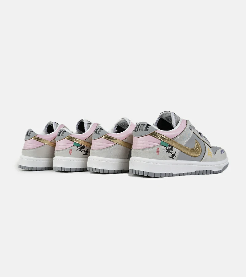 کفش کتانی مردانه و زنانه طوسی طلایی نایک NIKE Dunk Low Remastered مدل 7326