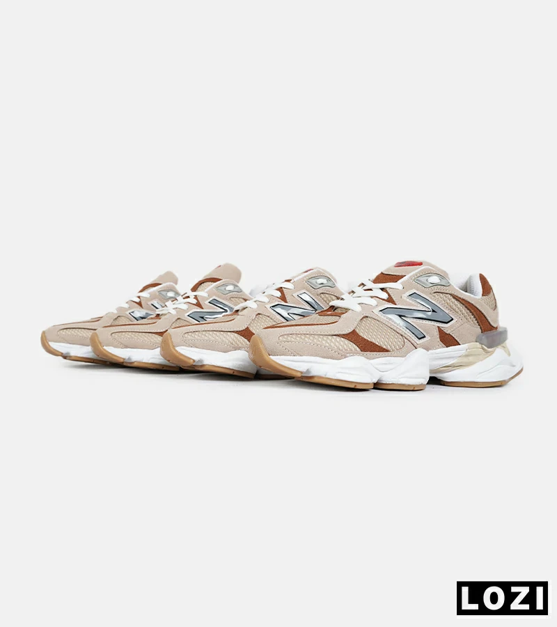 کفش کتانی مردانه و زنانه کرم قهوه ای NEW BALANCE 9060 مدل 7235