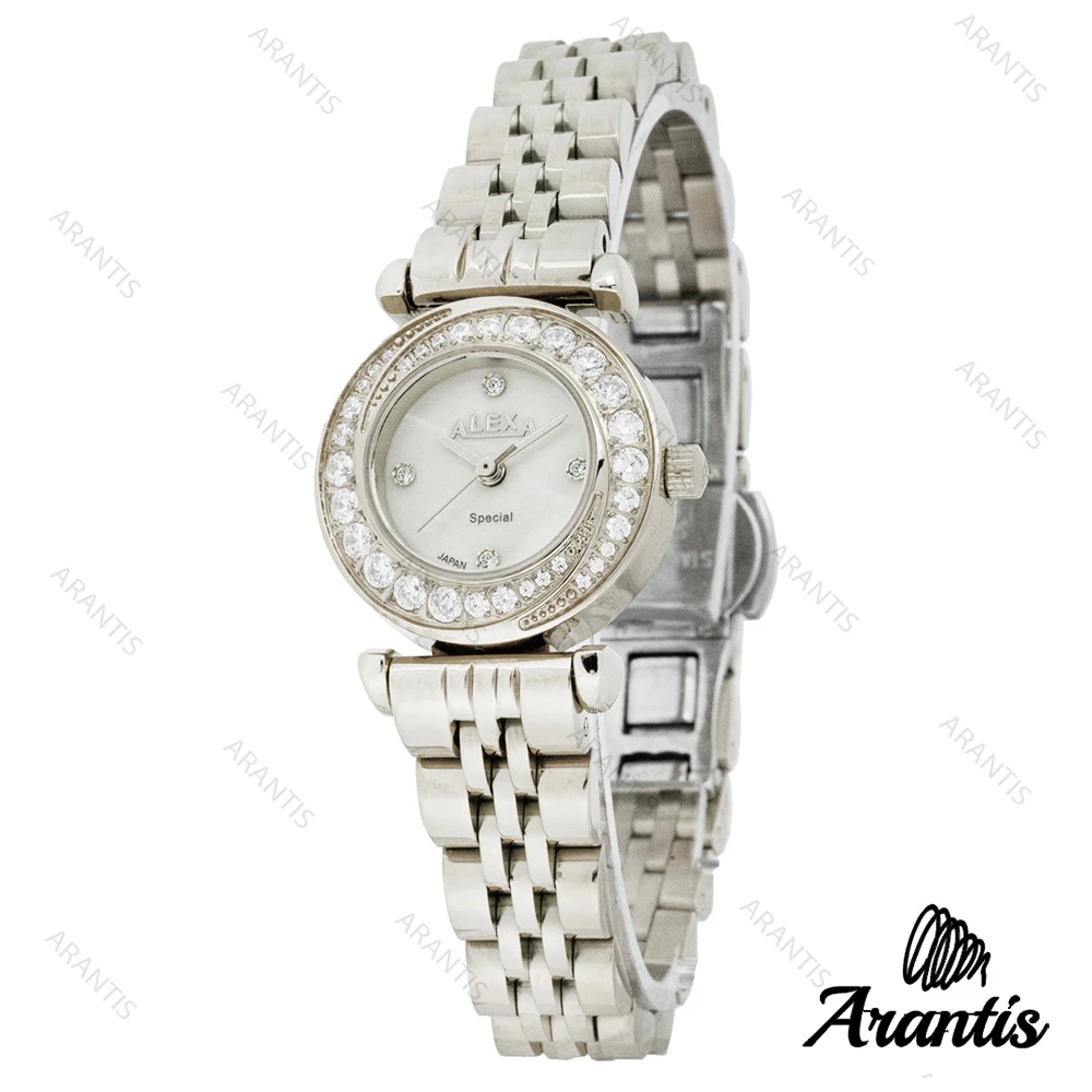 ساعت الکسا 2000z زنانه بدنه سیلور دورنگین w-10107