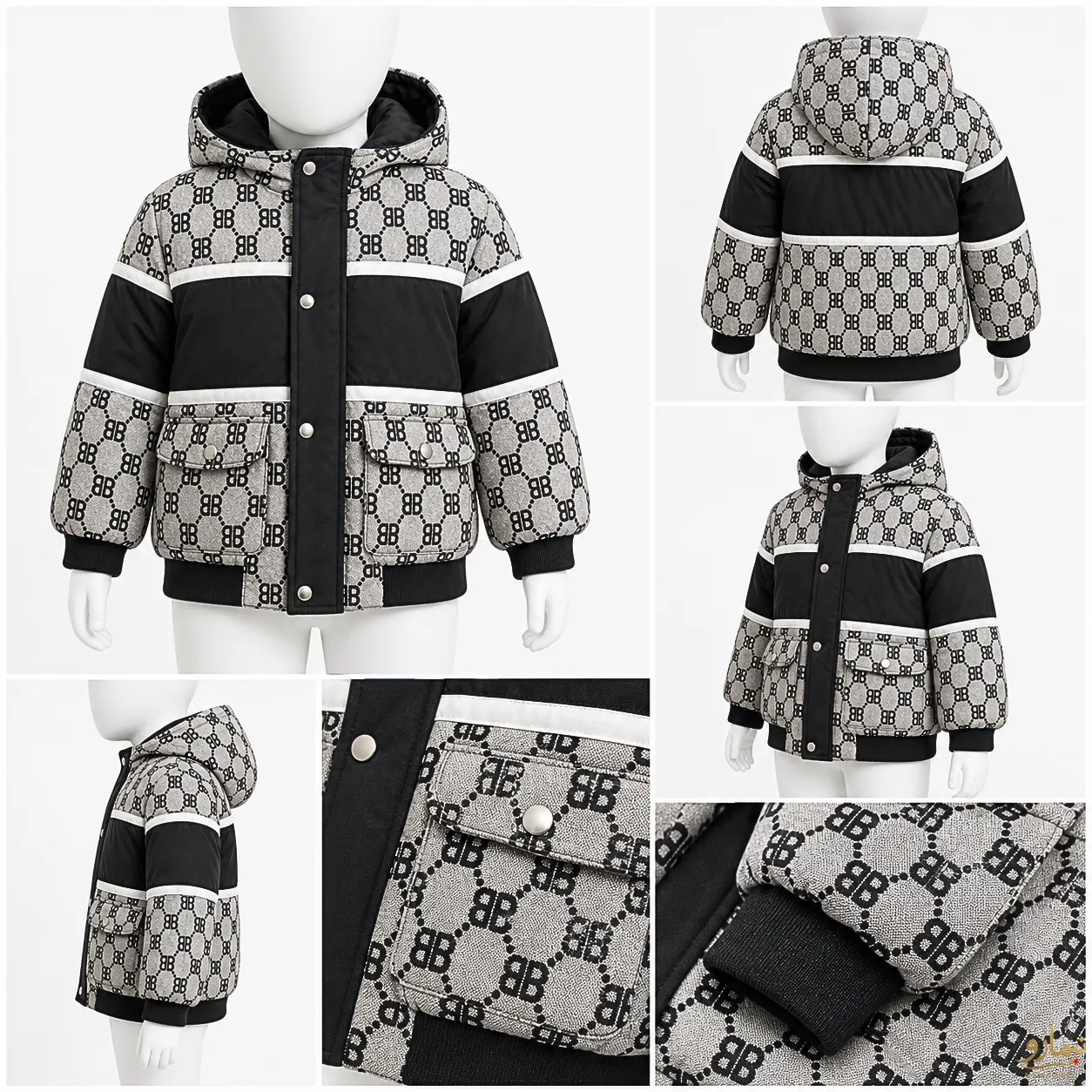 کاپشن ترکیبی نوار دوزی Balenciaga