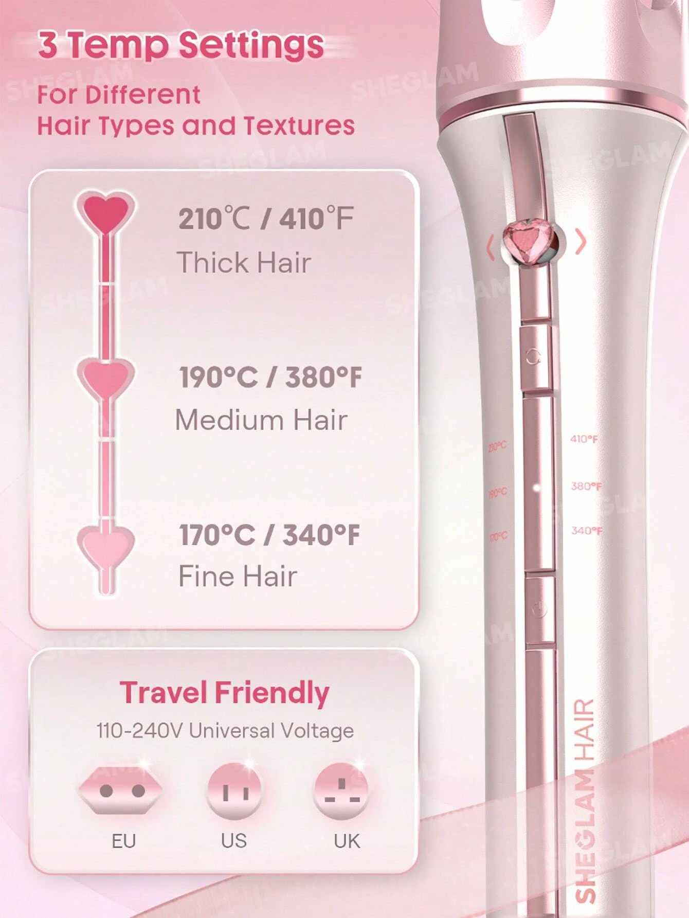 فرکننده خودکار مو شیگلم SHEGLAM Cupid's Charm 25mm