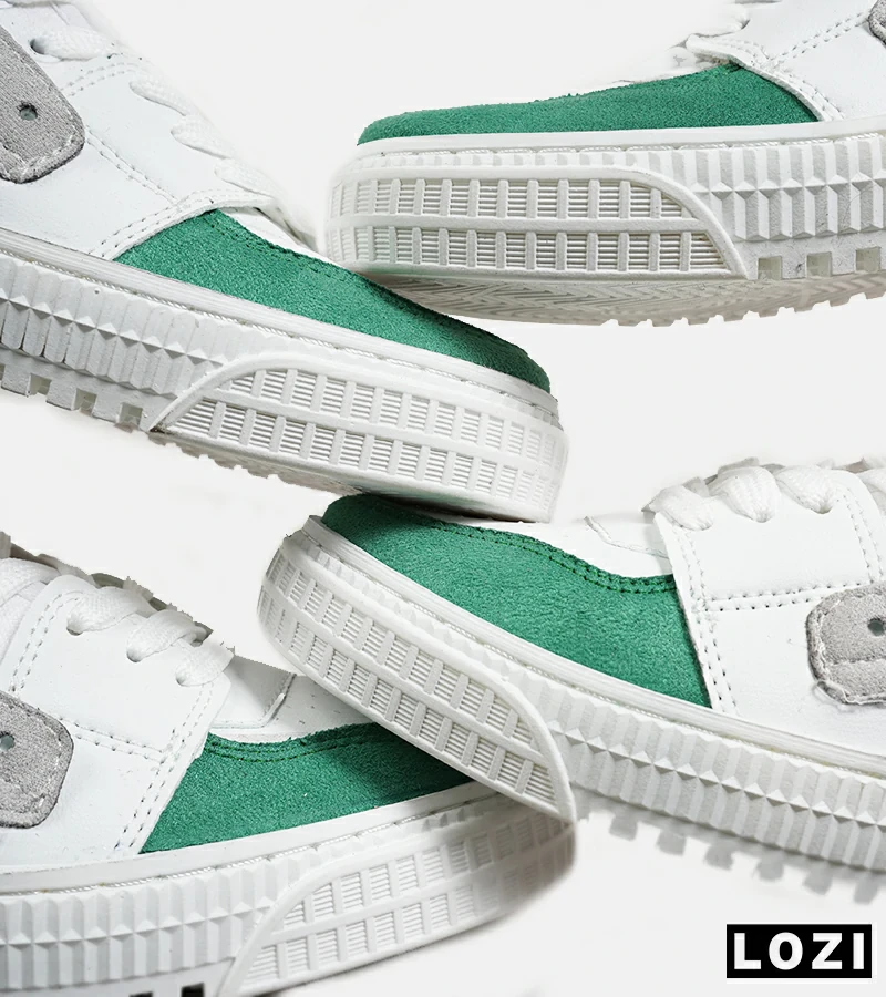 کفش کتانی ساق‌دار سفید سبز OFF WHITE مدل 6828