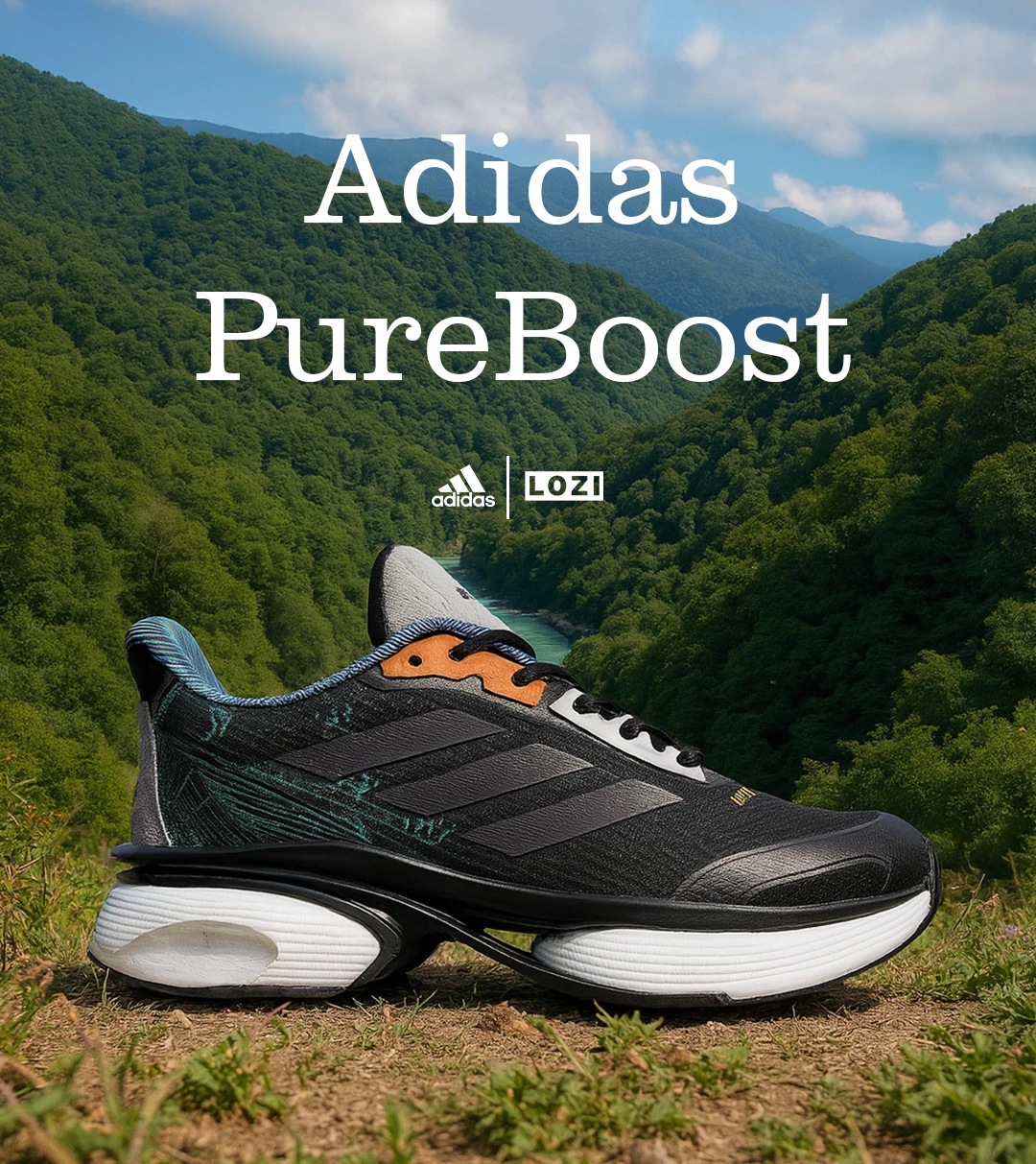 کفش کتانی مردانه و زنانه سبز مشکی Adidas PureBoost v02 مدل 7026