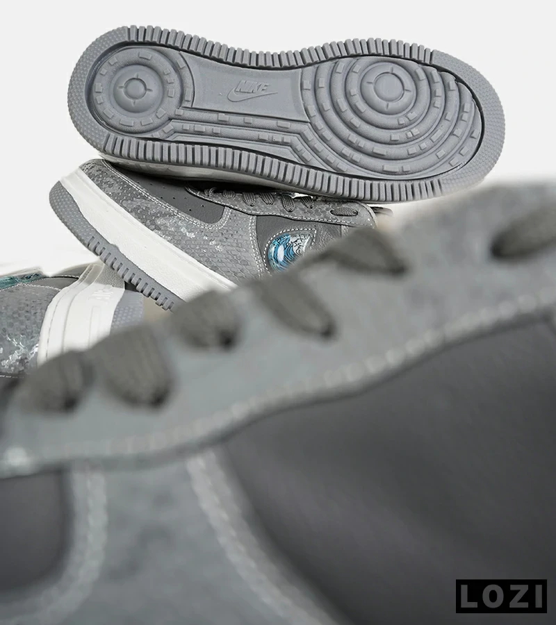 کفش کتانی مردانه و زنانه طوسی آبی NIKE dunk low steam puppet مدل 7220