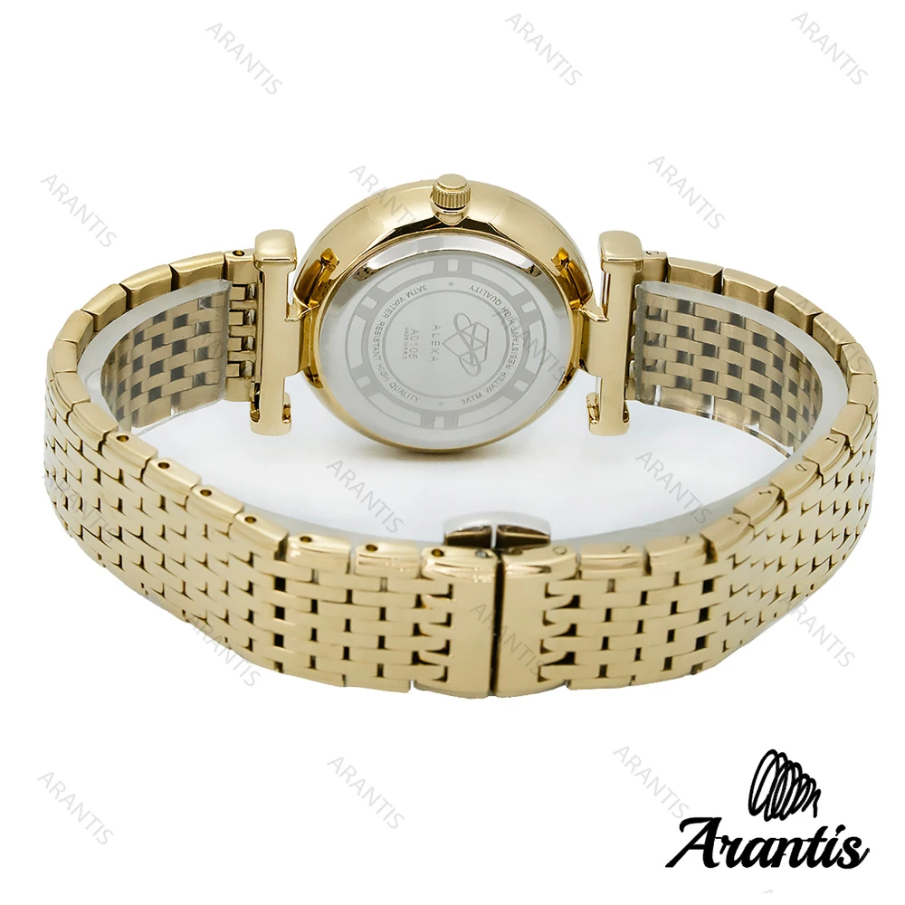 ساعت الکسا Premier 0105 زنانه طلایی دورنگین w-10108