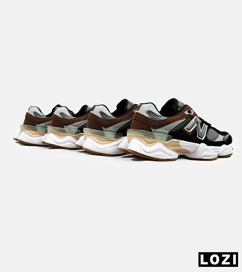 کفش کتانی مردانه و زنانه مشکی طوسی قهوه ای NEW BALANCE 9060 مدل 4973