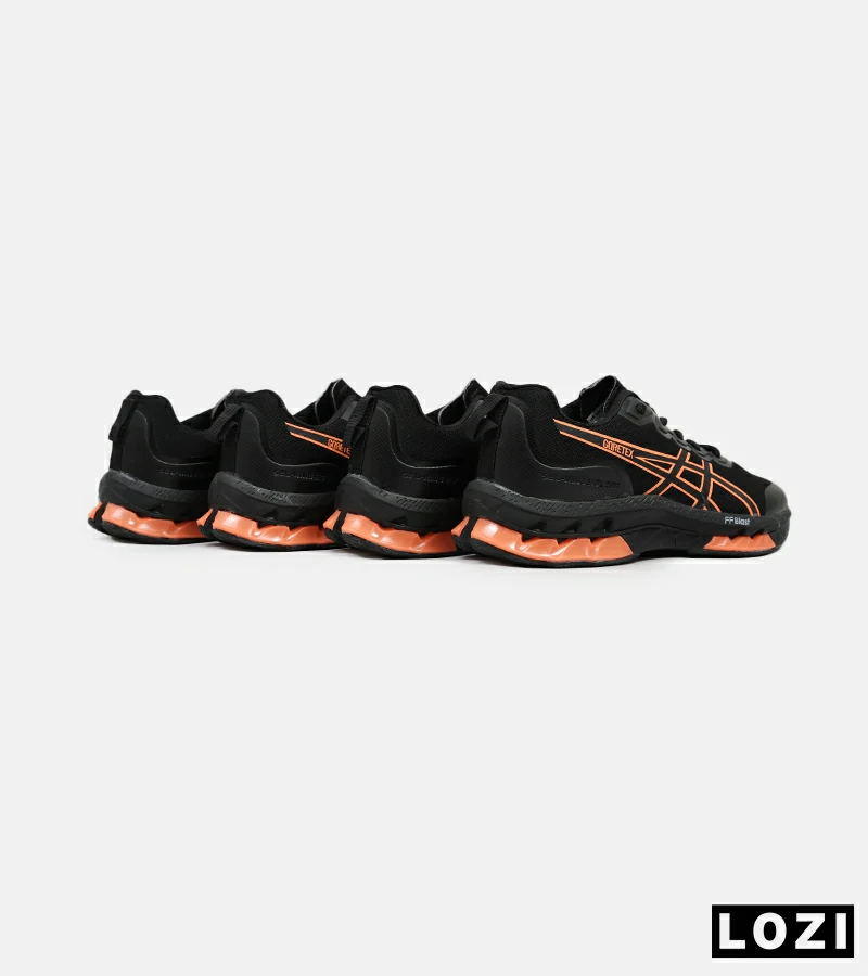 کفش کتانی مردانه مشکی نارنجی ASICS GORETEX مدل 5228
