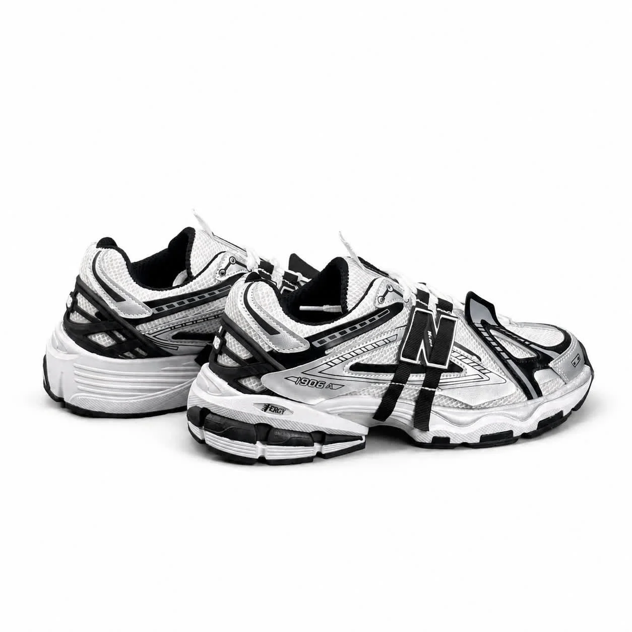 کتانی مردانه نیوبالانس 1906 طوسی مشکی سفید New BALANCE 1906A
