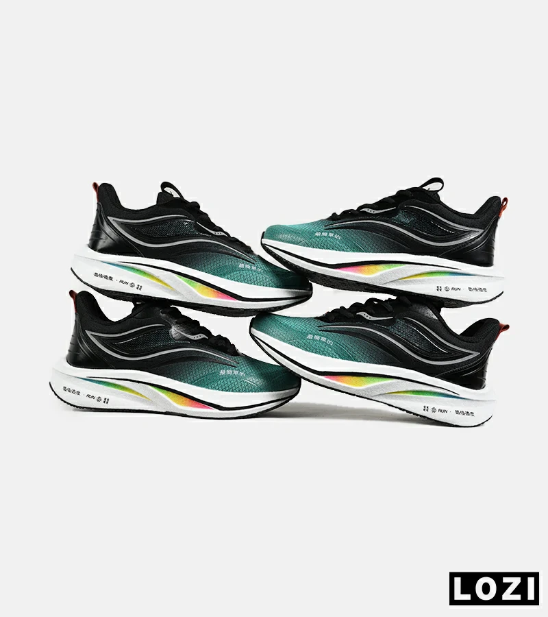 کفش کتانی مشکی سبز Saucony Ride Review v.2 مدل 7390