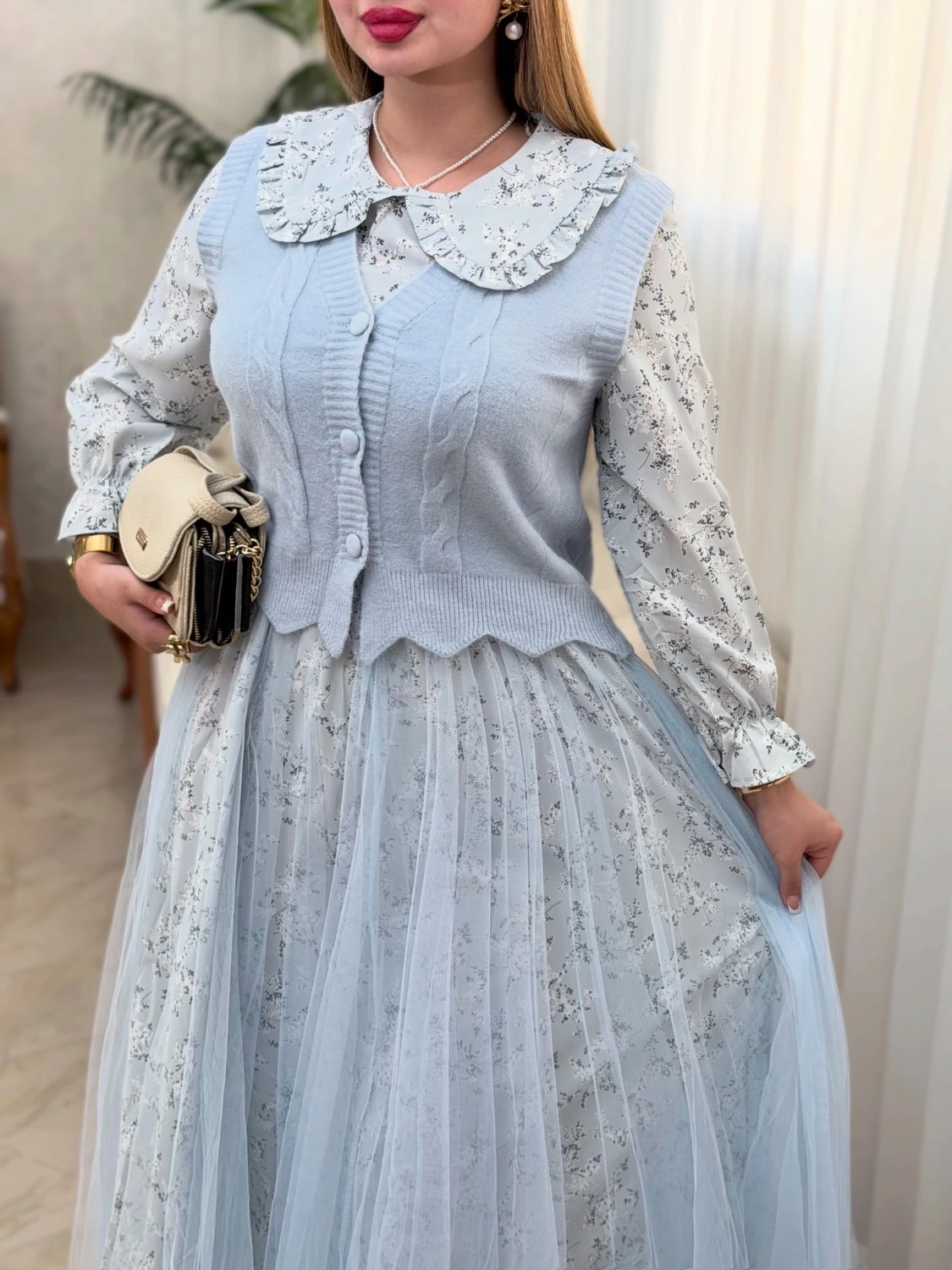 ست کژوال ماهلی 0738 (آبی)