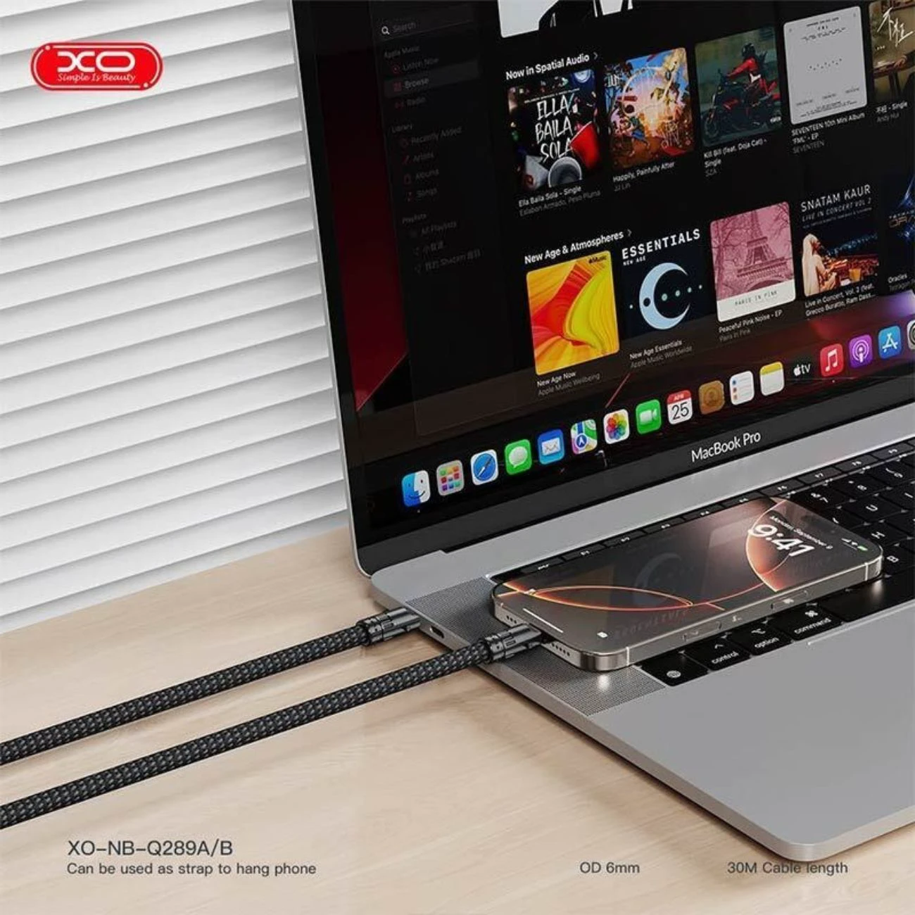 کابل تایپ سی به لایتنینگ ایکس او XO مدل Q289A توان 27 وات