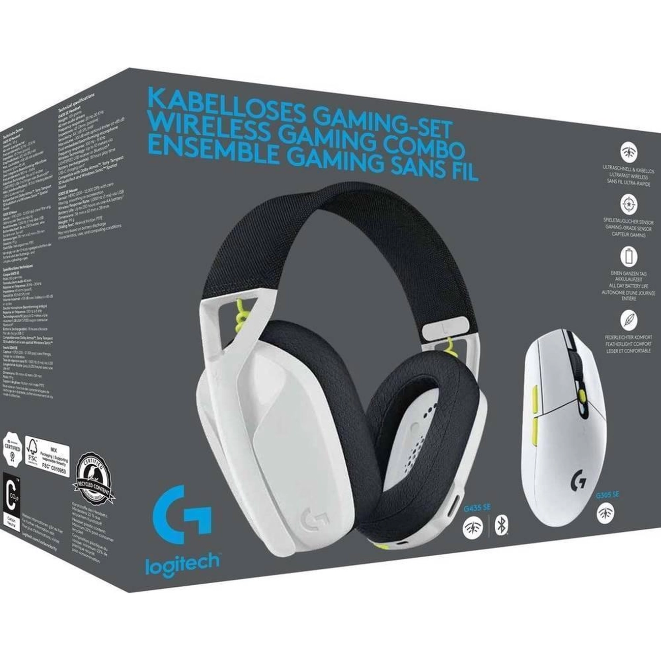 ست گیمینگ هدفون و ماوس بی سیم لاجیتک مدل G435 Se و G304 Se