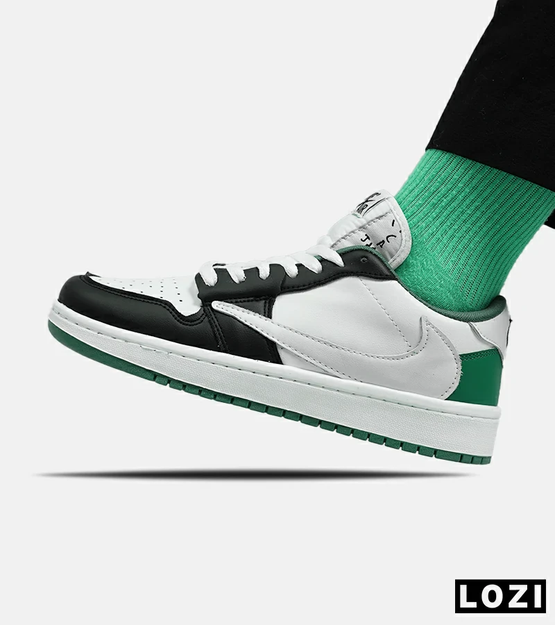 کفش کتانی مردانه سفید مشکی سبز NIKE travis scott مدل 5476