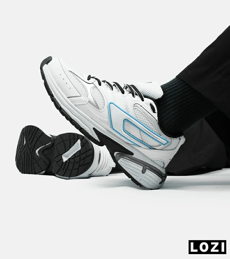 کفش کتانی مردانه سفید آبی DIESEL S-SERENDIPITY SPORT مدل 5385