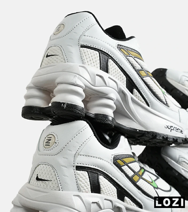 کفش کتانی مردانه سفید سبز نایک NIKE x SUPREME shox ride 2 مدل 7057