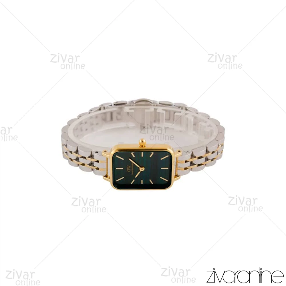 ساعت دنیل ولینگتون کوادرو زنانه مستطیلی صفحه سبز ایندکس خطی 104710