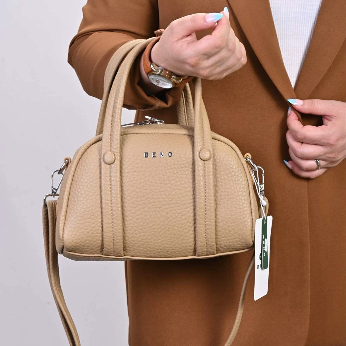 کیف زنانه مدل رویا BENO کد 5075 (نسکافه ای روشن)