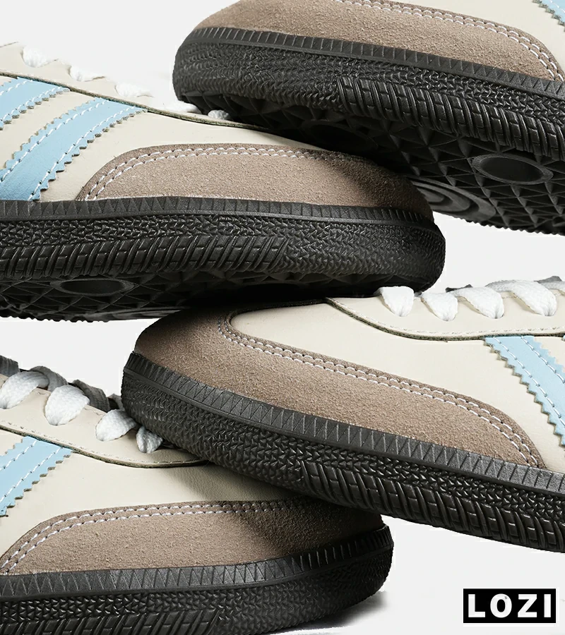 کفش کتانی مردانه و زنانه کرم آبی ADIDAS Samba مدل 7303