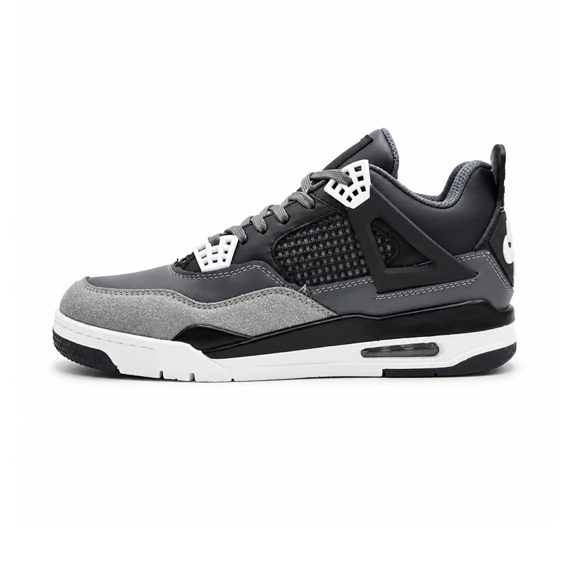 کفش و کتانی مردانه ساق‌دار مدل جردن NIKE AIR JORDAN 4 رنگ طوسی مشکی کد 2825
