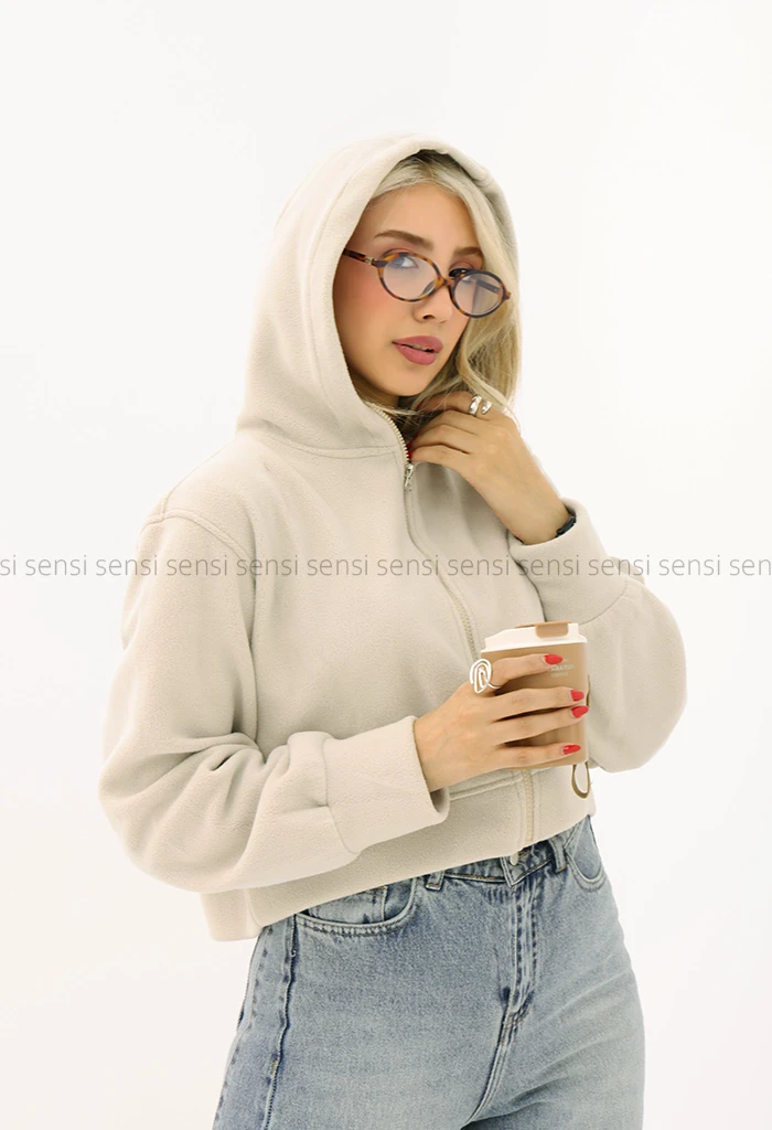 سویشرت کوتاه کلاه دار کد1004353