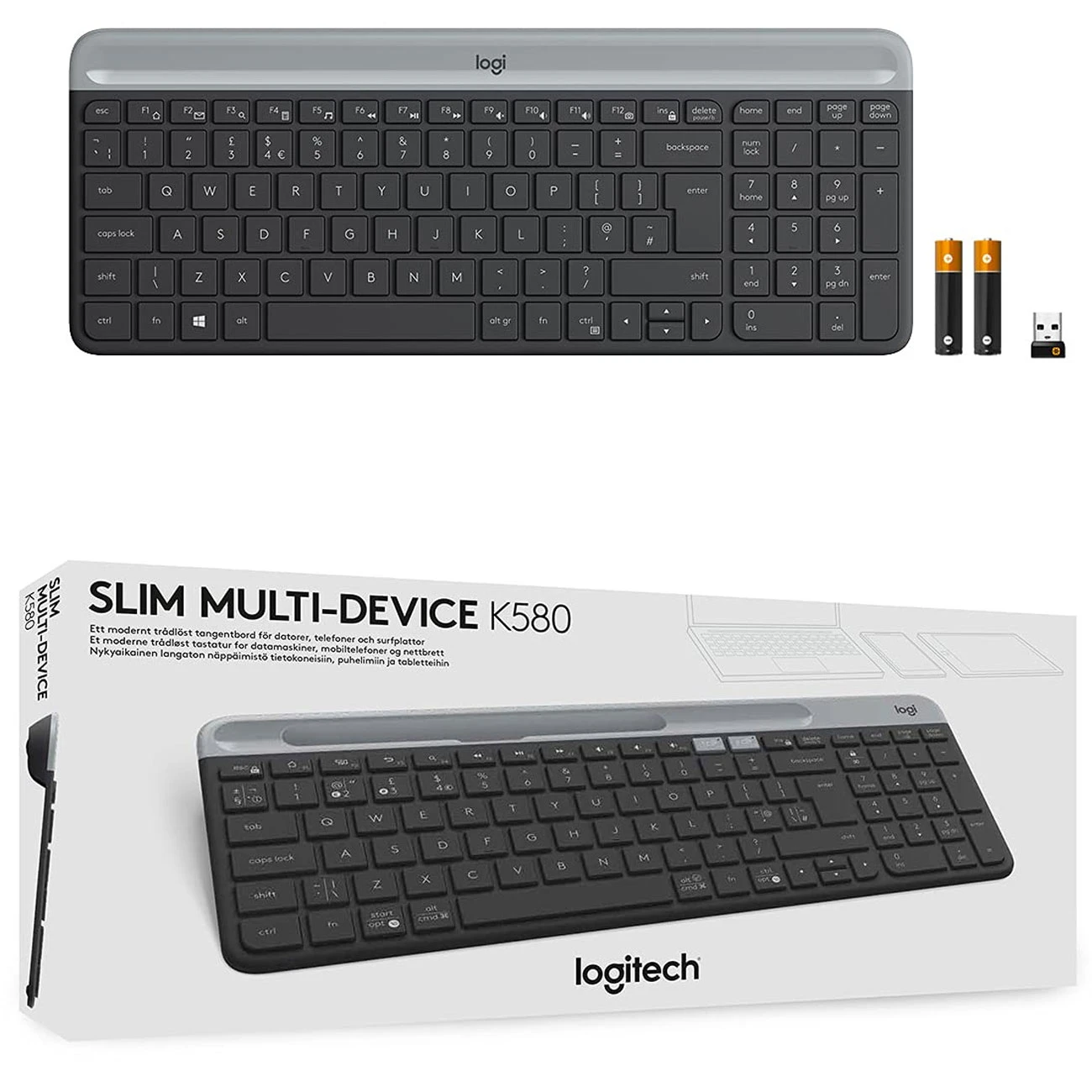 کیبورد بی سیم لاجیتک Logitech مدل K580 با چیدمان Chrome OS