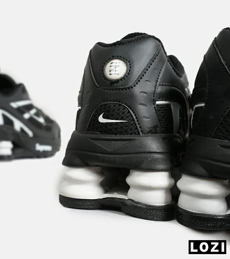 کفش کتانی مردانه مشکی سفید نایک NIKE x SUPREME shox ride 2 مدل 7055