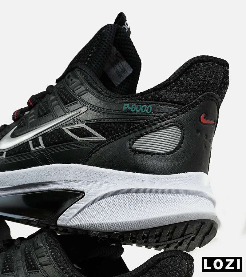 کفش کتانی مردانه و زنانه مشکی نقره ای نایک NIKE P-6000 مدل 6350