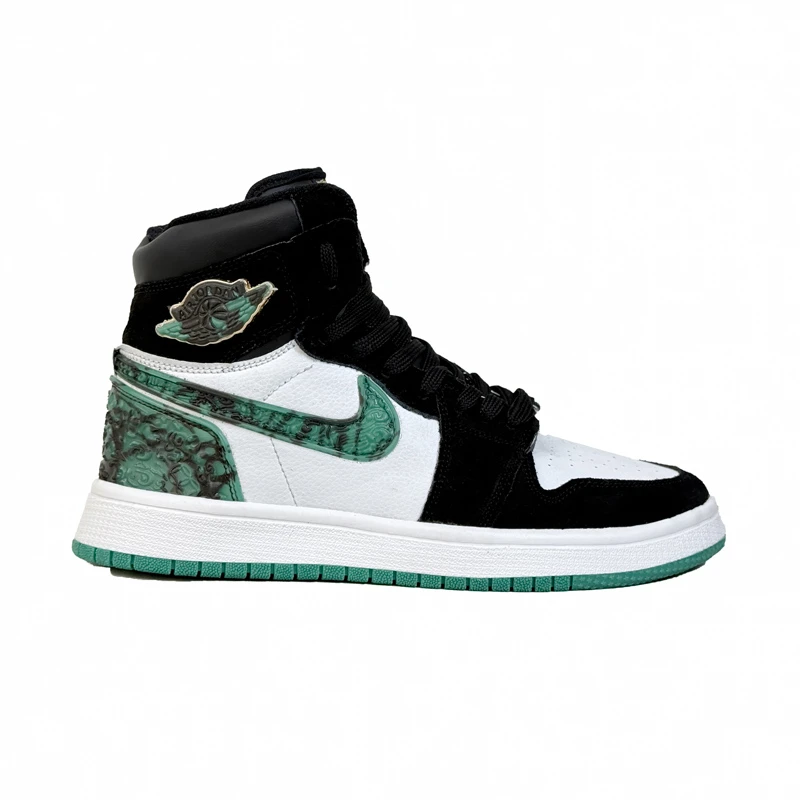 کتانی اسپرت مردانه مدل نایک ایرجردن1 ساق‌دار Nike Air jordan1 رنگ سفید سبز کد 51399