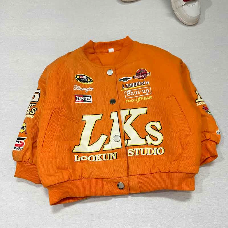 کاپشن خلبانی بچه گانه طرح مسابقات موتورسواری